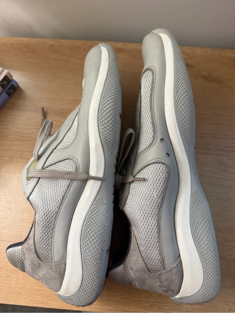 Prada Cup Men's Gray Casual Lace-Up Sneakers - Picture 14 of 16